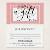 Eenvoudig en modern bedrijfscadeaubon visitekaartje (Voorkant /achterkant)