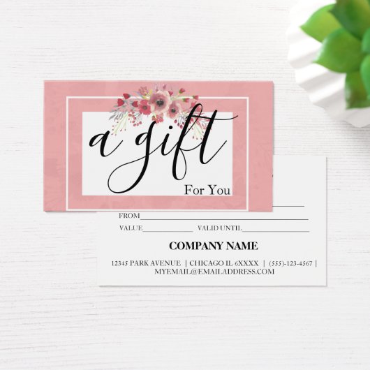 Eenvoudig en modern bedrijfscadeaubon visitekaartje (Bureau)