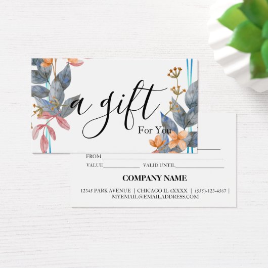 Eenvoudig en modern bedrijfscadeaubon visitekaartje (Bureau)