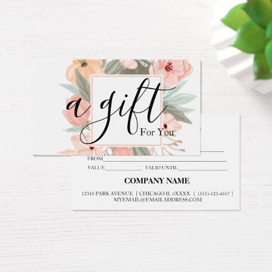 Eenvoudig en modern bedrijfscadeaubon visitekaartje (Bureau)