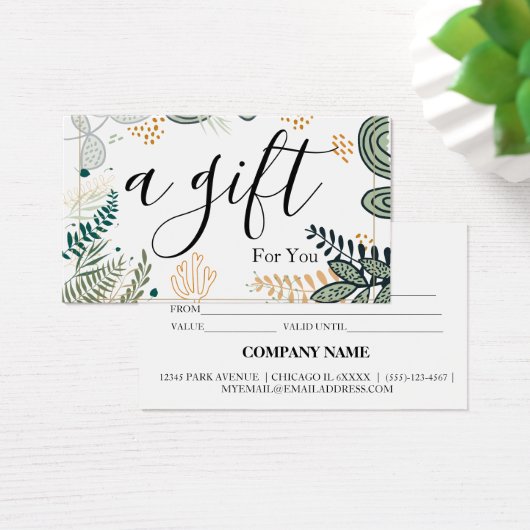 Eenvoudig en modern bedrijfscadeaubon visitekaartje (Bureau)