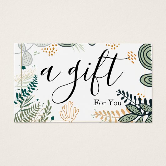 Eenvoudig en modern bedrijfscadeaubon visitekaartje (Voorkant)