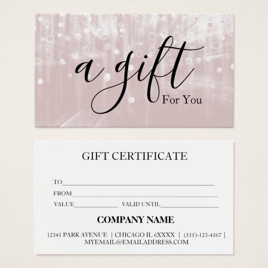 Eenvoudig en modern bedrijfscadeaubon visitekaartje (Voorkant /achterkant)