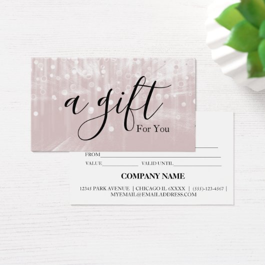 Eenvoudig en modern bedrijfscadeaubon visitekaartje (Bureau)