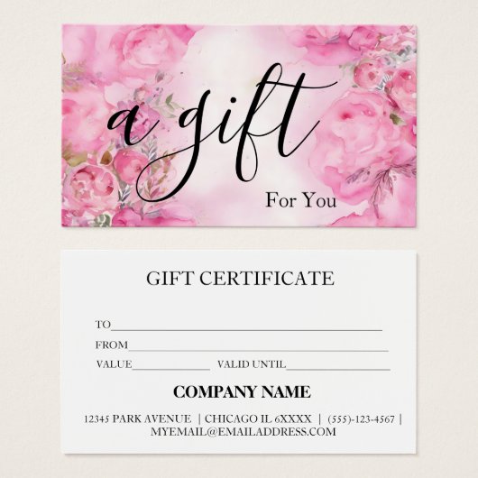 Eenvoudig en modern bedrijfscadeaubon visitekaartje (Voorkant /achterkant)