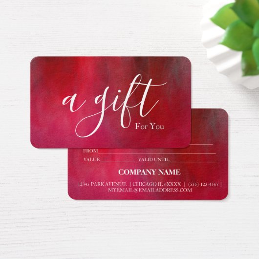 Eenvoudig en modern bedrijfscadeaubon visitekaartje (Bureau)