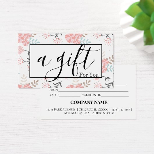 Eenvoudig en modern bedrijfscadeaubon visitekaartje (Bureau)