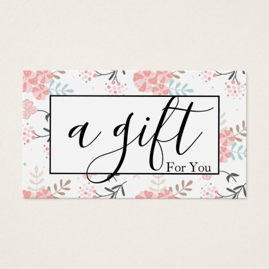 Eenvoudig en modern bedrijfscadeaubon visitekaartje (Voorkant)