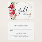 Eenvoudig en modern bedrijfscadeaubon visitekaartje (Voorkant /achterkant)