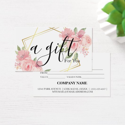 Eenvoudig en modern bedrijfscadeaubon visitekaartje (Bureau)