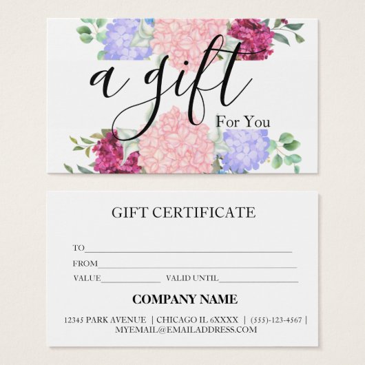 Eenvoudig en modern bedrijfscadeaubon visitekaartje (Voorkant /achterkant)