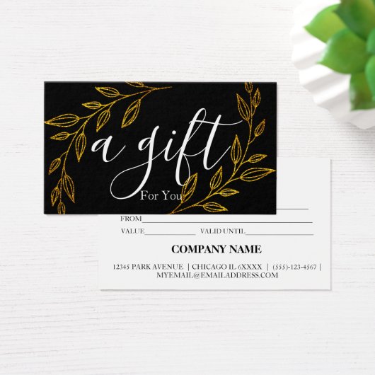 Eenvoudig en modern bedrijfscadeaubon visitekaartje (Bureau)