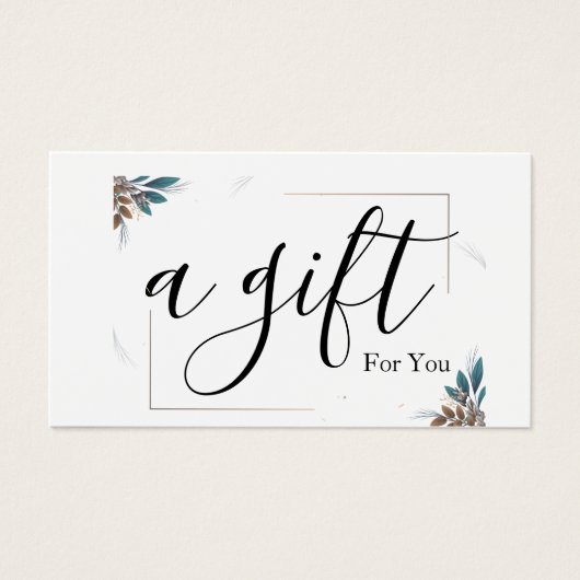 Eenvoudig en modern bedrijfscadeaubon visitekaartje (Voorkant)