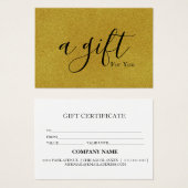 Eenvoudig en modern bedrijfscadeaubon visitekaartje (Voorkant /achterkant)