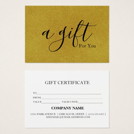 Eenvoudig en modern bedrijfscadeaubon visitekaartje (Voorkant /achterkant)