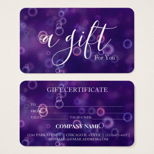 Eenvoudig en modern bedrijfscadeaubon visitekaartje (Voorkant /achterkant)