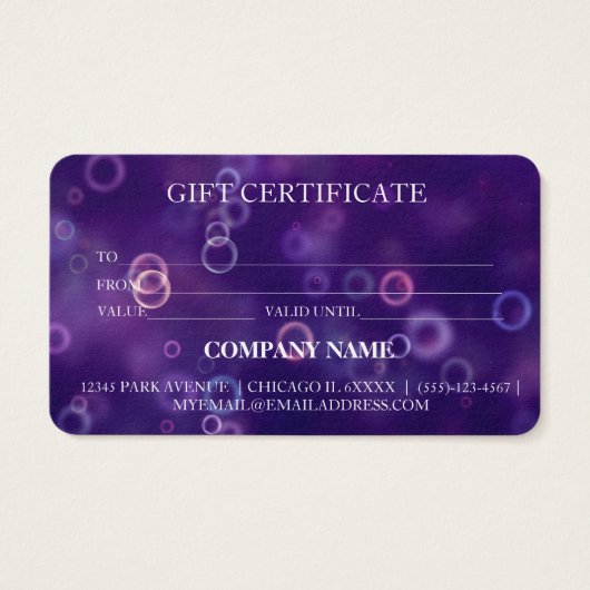 Eenvoudig en modern bedrijfscadeaubon visitekaartje (Achterkant)