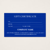 Eenvoudig en modern bedrijfscadeaubon visitekaartje (Achterkant)