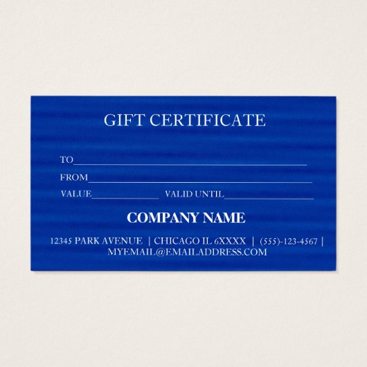 Eenvoudig en modern bedrijfscadeaubon visitekaartje (Achterkant)