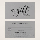 Eenvoudig en modern bedrijfscadeaubon visitekaartje (Voorkant /achterkant)
