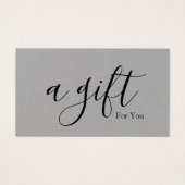 Eenvoudig en modern bedrijfscadeaubon visitekaartje (Voorkant)