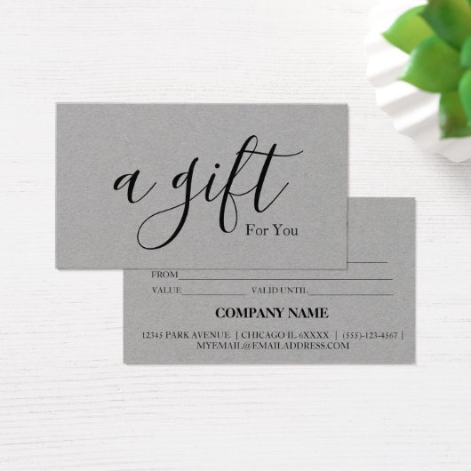 Eenvoudig en modern bedrijfscadeaubon visitekaartje (Bureau)