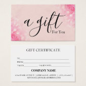 Eenvoudig en modern bedrijfscadeaubon visitekaartje (Voorkant /achterkant)