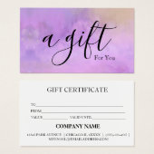 Eenvoudig en modern bedrijfscadeaubon visitekaartje (Voorkant /achterkant)