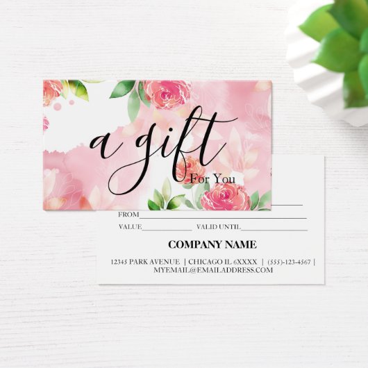 Eenvoudig en modern bedrijfscadeaubon visitekaartje (Bureau)