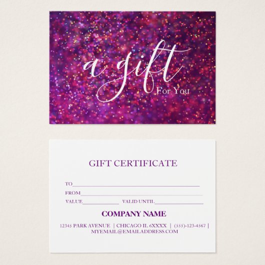 Eenvoudig en modern bedrijfscadeaubon visitekaartje (Voorkant /achterkant)