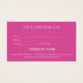 Eenvoudig en modern bedrijfscadeaubon visitekaartje (Achterkant)