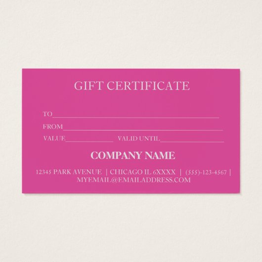 Eenvoudig en modern bedrijfscadeaubon visitekaartje (Achterkant)