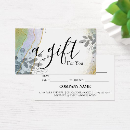 Eenvoudig en modern bedrijfscadeaubon visitekaartje (Bureau)