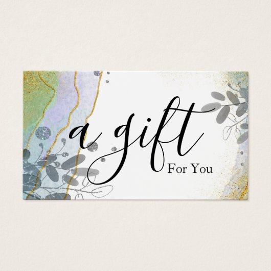 Eenvoudig en modern bedrijfscadeaubon visitekaartje (Voorkant)