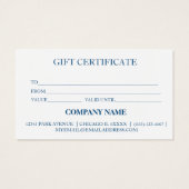 Eenvoudig en modern bedrijfscadeaubon visitekaartje (Achterkant)