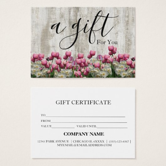 Eenvoudig en modern bedrijfscadeaubon visitekaartje (Voorkant /achterkant)