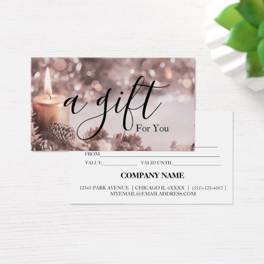 Eenvoudig en modern bedrijfscadeaubon visitekaartje (Bureau)