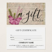 Eenvoudig en modern bedrijfscadeaubon visitekaartje (Voorkant /achterkant)