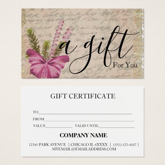 Eenvoudig en modern bedrijfscadeaubon visitekaartje (Voorkant /achterkant)