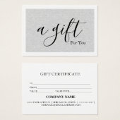 Eenvoudig en modern bedrijfscadeaubon visitekaartje (Voorkant /achterkant)