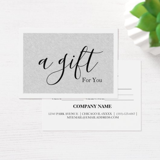Eenvoudig en modern bedrijfscadeaubon visitekaartje (Bureau)