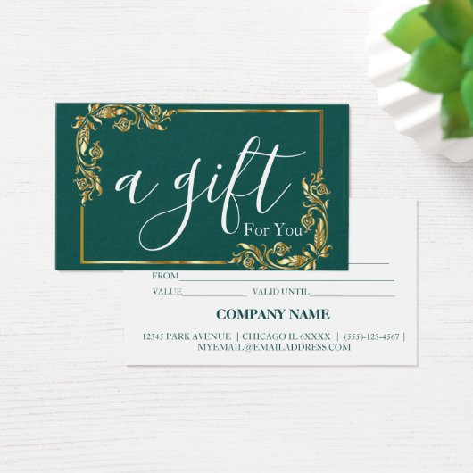 Eenvoudig en modern bedrijfscadeaubon visitekaartje (Bureau)