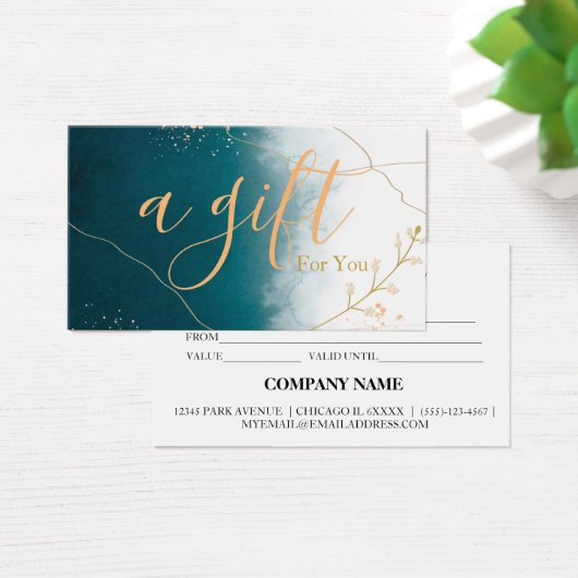 Eenvoudig en modern bedrijfscadeaubon visitekaartje (Bureau)