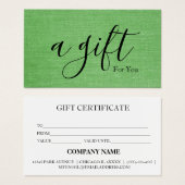 Eenvoudig en modern bedrijfscadeaubon visitekaartje (Voorkant /achterkant)