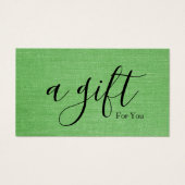 Eenvoudig en modern bedrijfscadeaubon visitekaartje (Voorkant)