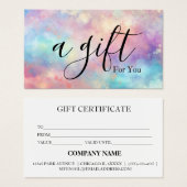 Eenvoudig en modern bedrijfscadeaubon visitekaartje (Voorkant /achterkant)