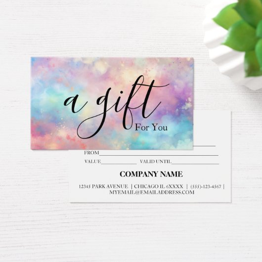 Eenvoudig en modern bedrijfscadeaubon visitekaartje (Bureau)