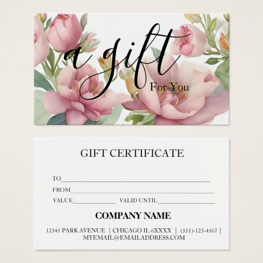 Eenvoudig en modern bedrijfscadeaubon visitekaartje (Voorkant /achterkant)