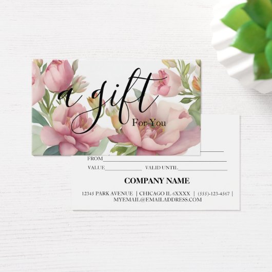 Eenvoudig en modern bedrijfscadeaubon visitekaartje (Bureau)