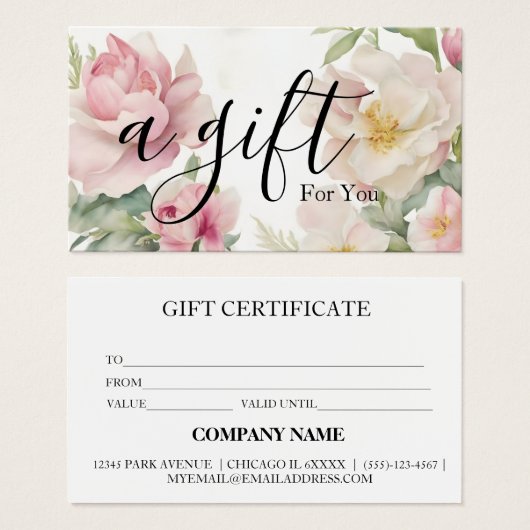 Eenvoudig en modern bedrijfscadeaubon visitekaartje (Voorkant /achterkant)